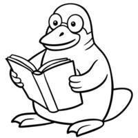 Galapagos Penguin reading icon vector