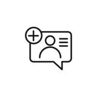 Add chat icon outline collection in black vector
