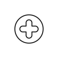 Add Icon outline collection in black vector