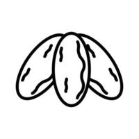 Arab date fruit icon linear logo mark in black and white vector
