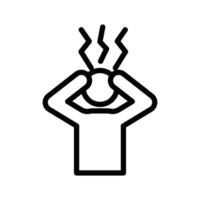Anxiety icon linear logo mark in black and white vector