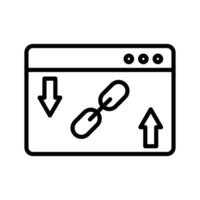 Backlink icon linear logo mark in black and white vector