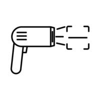 Bar code scanner icon linear logo mark in black and white vector