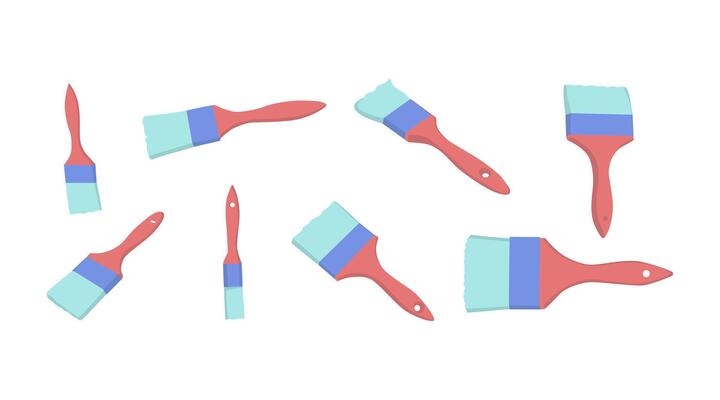 flat collection of brush illustrations