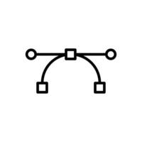Bezier curve icon linear logo mark in black and white vector