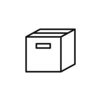 Box icon outline collection in black vector