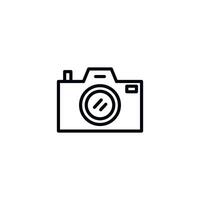 Camera icon outline collection in black vector