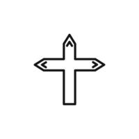 Christian Cross icon outline collection in black vector