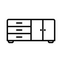 Credenza icon linear logo mark in black and white vector