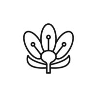 Crocus Icon outline collection in black vector