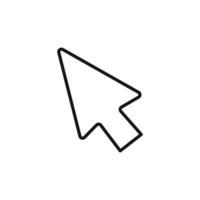 Cursor icon outline collection in black vector