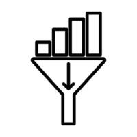 Data filtering icon linear logo mark in black and white vector