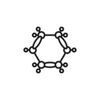 Cyclobutane molecular formula icon outline collection in black vector