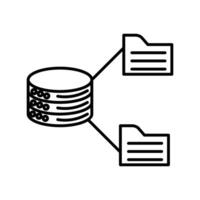Data storage icon linear logo mark in black and white vector