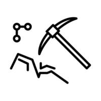 Data Mining icon linear logo mark in black and white vector