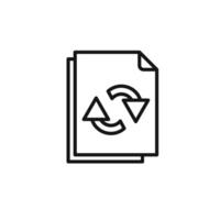 Data synchronization icon outline collection in black vector