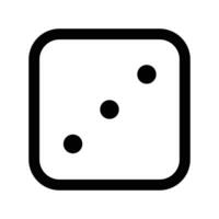 Dice three icon linear logo mark in black and white vector