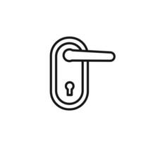 Door knob icon outline collection in black vector
