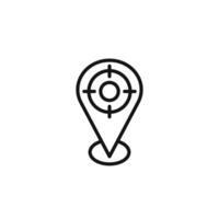 Geo Targeting icon outline collection in black vector