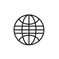 Globe icon outline collection in black vector