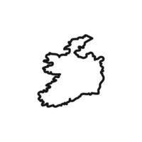 Ireland map icon outline collection in black vector