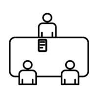 Job interview icon linear logo mark in black and white vector