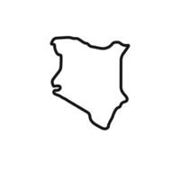Kenya map icon outline collection in black vector