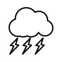 Lightning icon linear logo mark in black and white vector