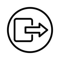 Logout icon linear logo mark in black and white vector