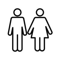 Man and Woman icon linear logo mark in black and white vector
