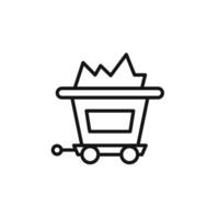Mining Cart icon outline collection in black vector