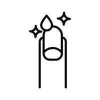 Nail care icon linear logo mark in black and white vector