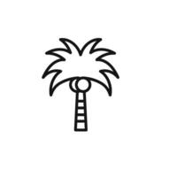 Palm tree icon outline collection in black vector