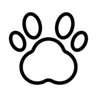 Paw Print icon linear logo mark in black and white vector