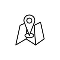 Pin on a map icon outline collection in black vector