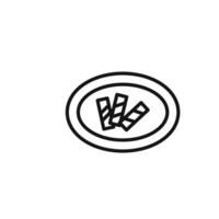 Popiah icon outline collection in black vector