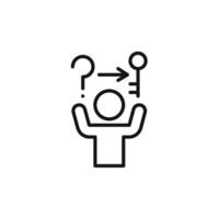 Problem solving skills icon outline collection in black vector