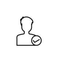 Profile check icon outline collection in black vector