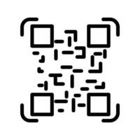 QR code scanning icon linear logo mark in black and white vector