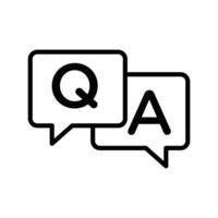 Questions and answers icon linear logo mark in black and white vector