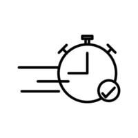 Quick approval icon linear logo mark in black and white vector