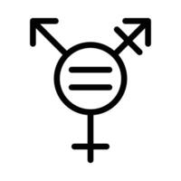 Rainbow LGBT flag icon linear logo mark in black and white vector