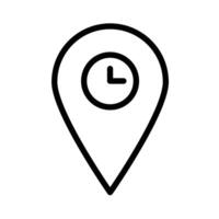Real time location icon linear logo mark in black and white vector