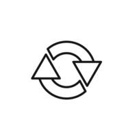 Refresh icon outline collection in black vector