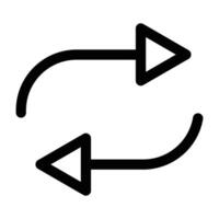 Repeat reload arrow icon linear logo mark in black and white vector