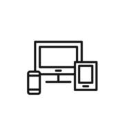 Responsive Design icon outline collection in black vector