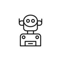 Robot Icon outline collection in black vector