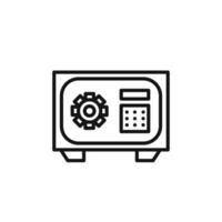 Safe Box Icon outline collection in black vector