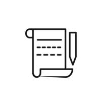 Script icon outline collection in black vector