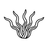 Seaweed icon linear logo mark in black and white vector